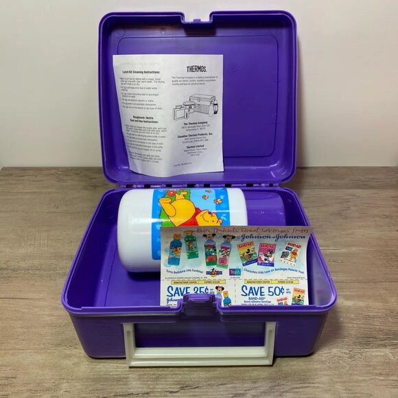 Disney Winnie the Pooh Lunch Box and Thermos Back to School 1990s - Picture 2 of 7